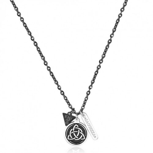 Collana Uomo Sagapò Talisman STL04 in acciaio con finitura nera